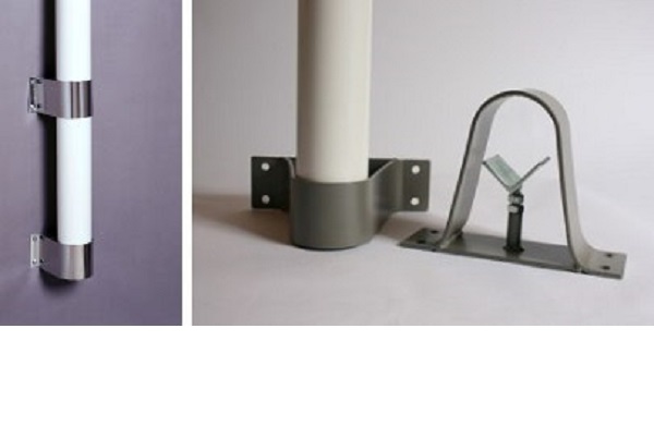 Muurbeugelset -  aluminium mast - 90 en 100 mm